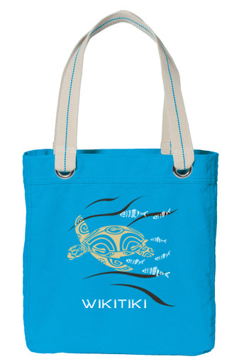 Allie Tote Bag - Blue - Honu and Fishes