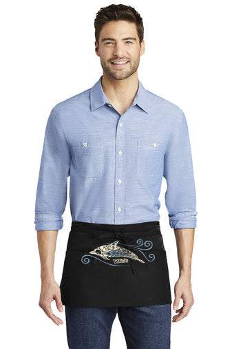 Apron - Waist Apron with stain release - Black - Dolphins